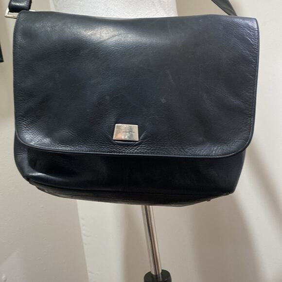 Perlina Black Messenger Bag with Flap-Over Design Adjustable Strap - Picture 10 of 13